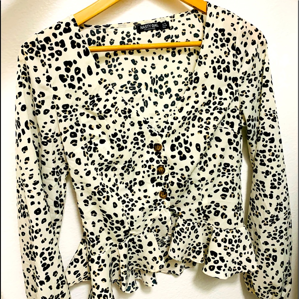 Nasty gal cheetah blouse